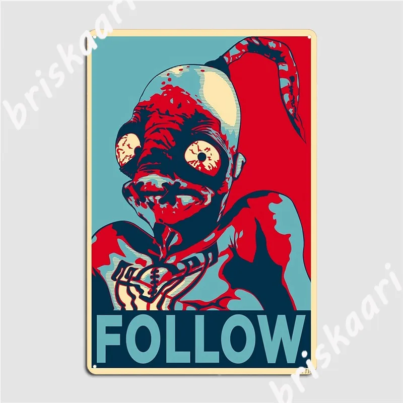 

Oddworld Abe Следуйте металлическим знакам, рисунок, декор для клуба, бара, обычные кинотеатры
