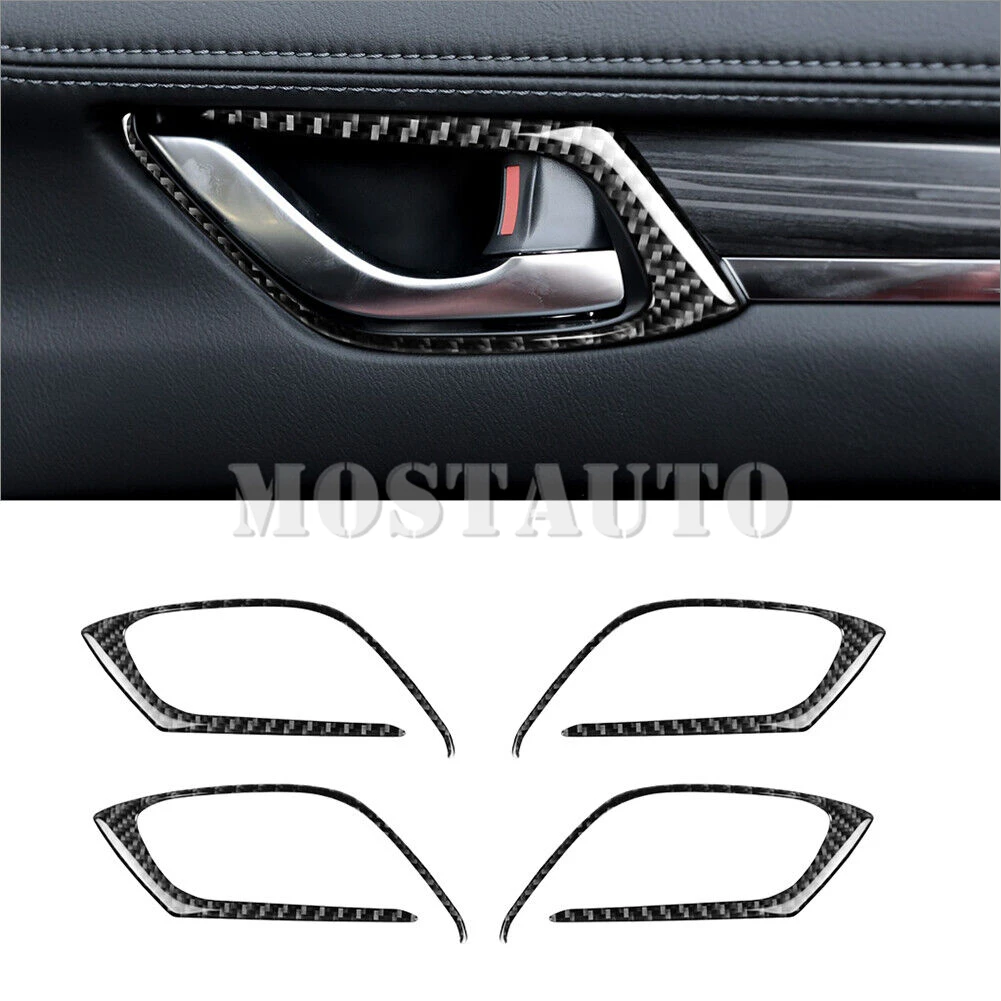 

4 шт., Обложка для дверной ручки автомобиля, из углеродного волокна