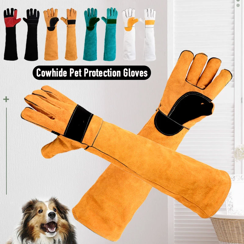 

Pet Gloves High Grade Cowhide Leather Anti-grasping Anti Bite Protective Gloves Snake Lizard Cat Dog Gardening Work Train Gloves
