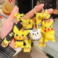 the new anime figure pokemon pikachu keychain for women cute fashion bag pendant accessories car key chain couple gift kids toys
