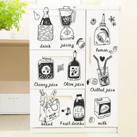 juice kitchen refrigerator free poster decals for children learning english self adhesive wall stickers wall decorations