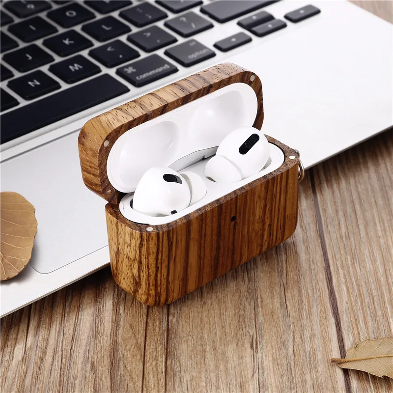 Чехол для Airpods pro деревянный бамбуковый чехол с защитой от падения Apple AirPods 3 2 1