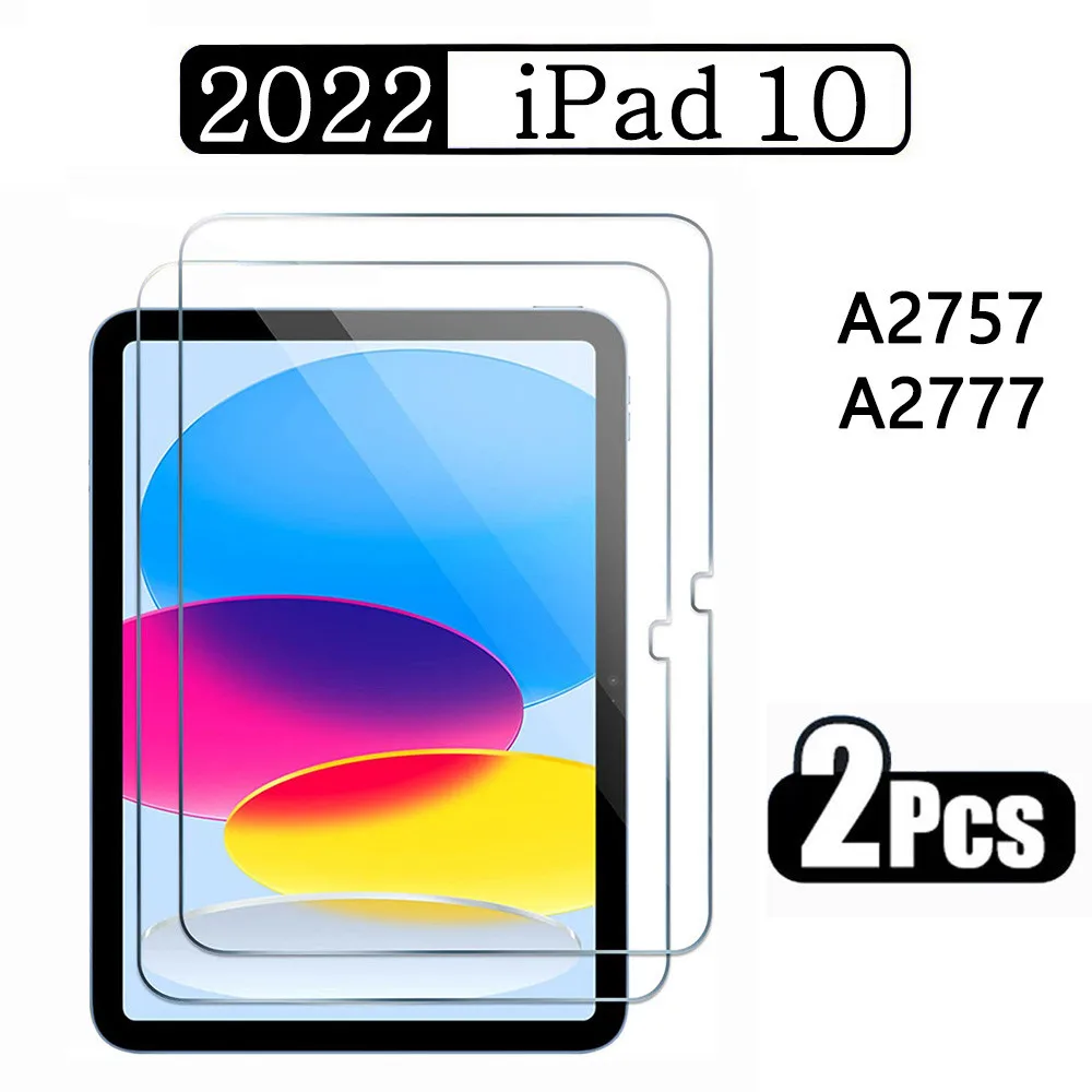 2Pcs Tab for Apple iPad 10.9 10th Generation 2022 Screen Protector A2696/A2757/A2777 Tempered Glass Film Guard for iPad 10th 1pc