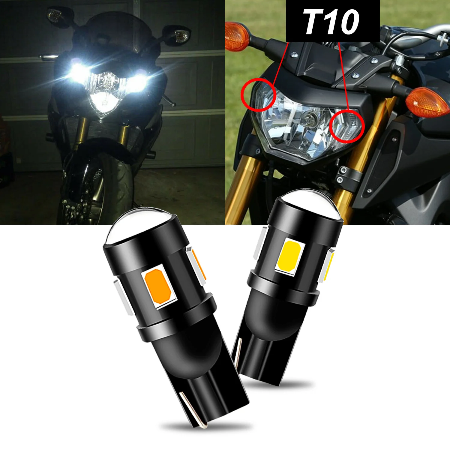 2 шт. W5W CANbus Белый светодиодный фонарь для парковки мотоцикла Yamaha FZ09 MT09 2014-2016 свет