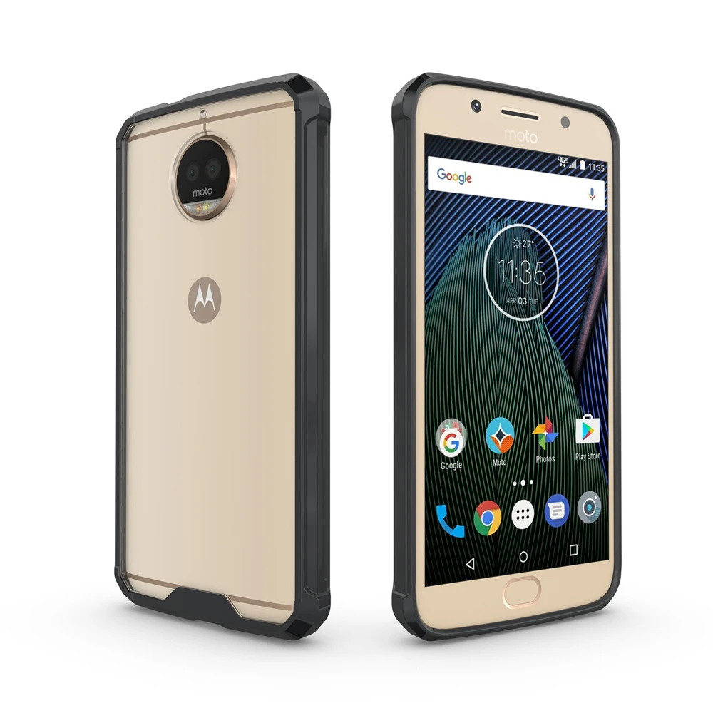 Ультратонкий Прозрачный Прочный бампер для Moto G5S Plus противоударный защитный