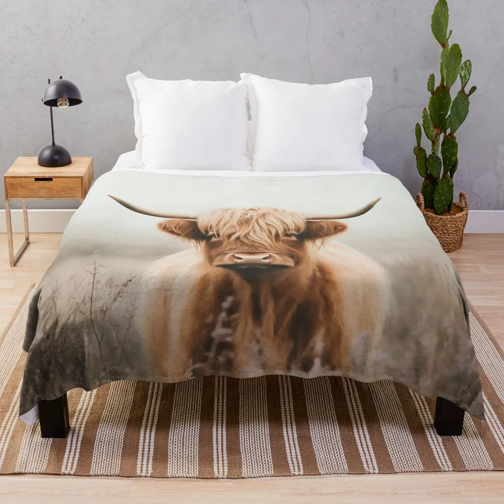Футболка Rustic Boho Highland Cow от NoarusRainbowLand — милое одеяло Country Charm очень большие