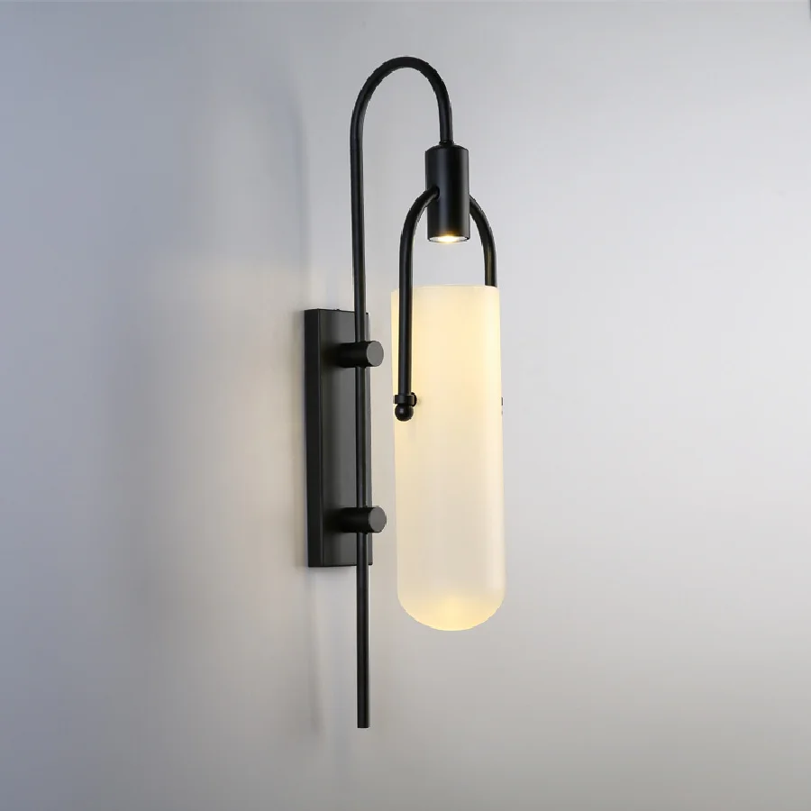 

LukLoy Postmodern Minimalist Creative Wall Lamp LED Bedside Decoration Sconce Living Room Metal Glass Nordic Modern Wall Light