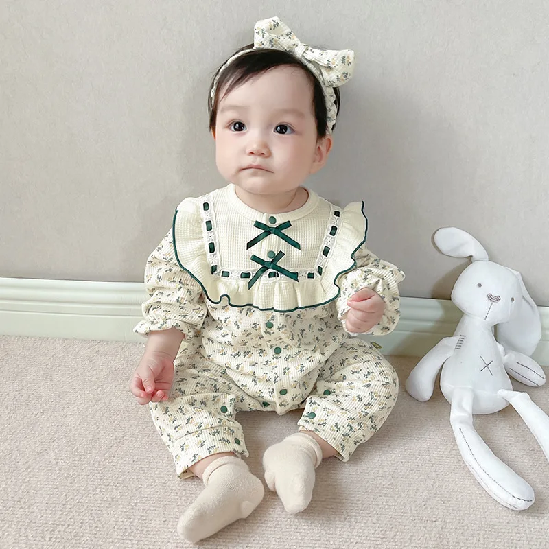 

Baby Clothes Bag Fart Clothes Spring and Autumn Girl Baby Romper Children's Clothing Romper Korean Version One-piece Baby Girls