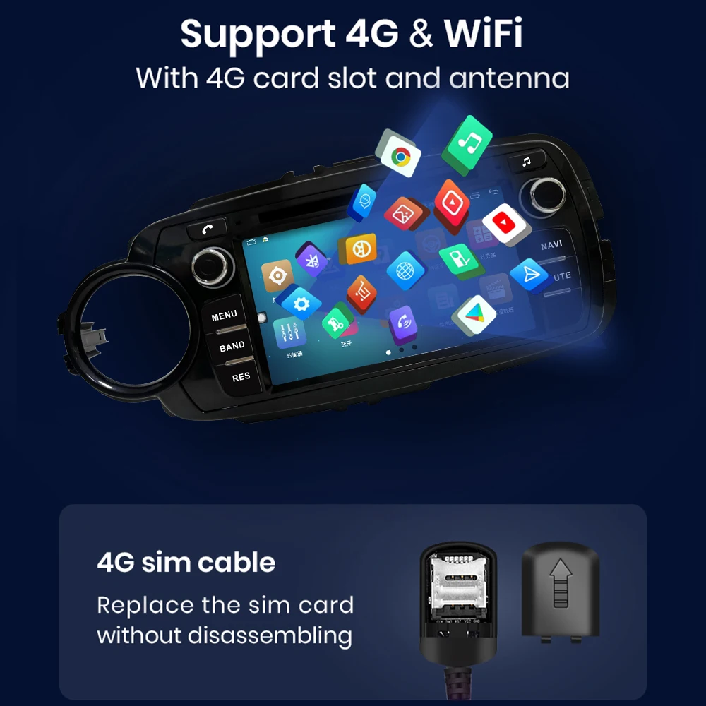 CHSTEK автомобильный радиоприемник мультимедийный Carplay для Toyota Yaris Vitz XP130 2011-2020 Android