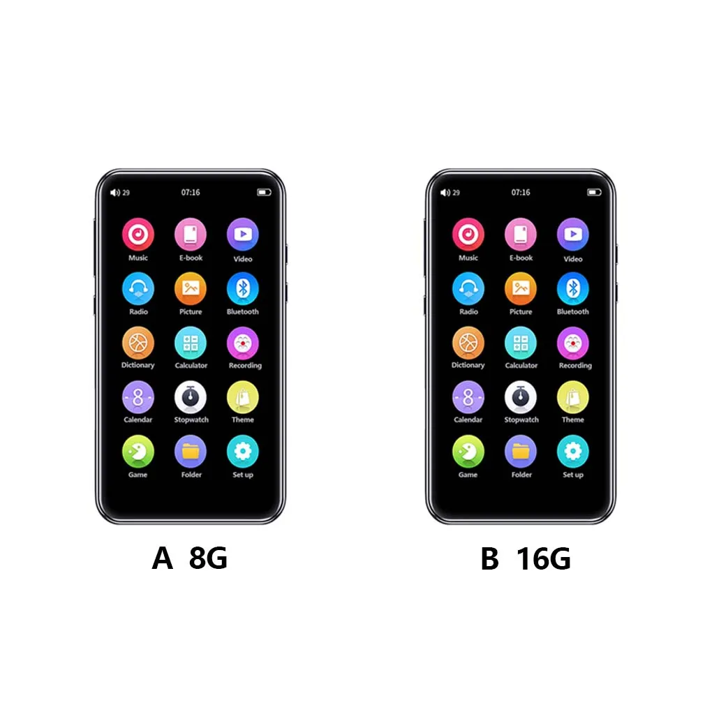 

Touch Screen Portable Bluetooth-compatible 5 0 MP5 Player Multifunctional Radio Music Players Recorder Birthday Gift 8G