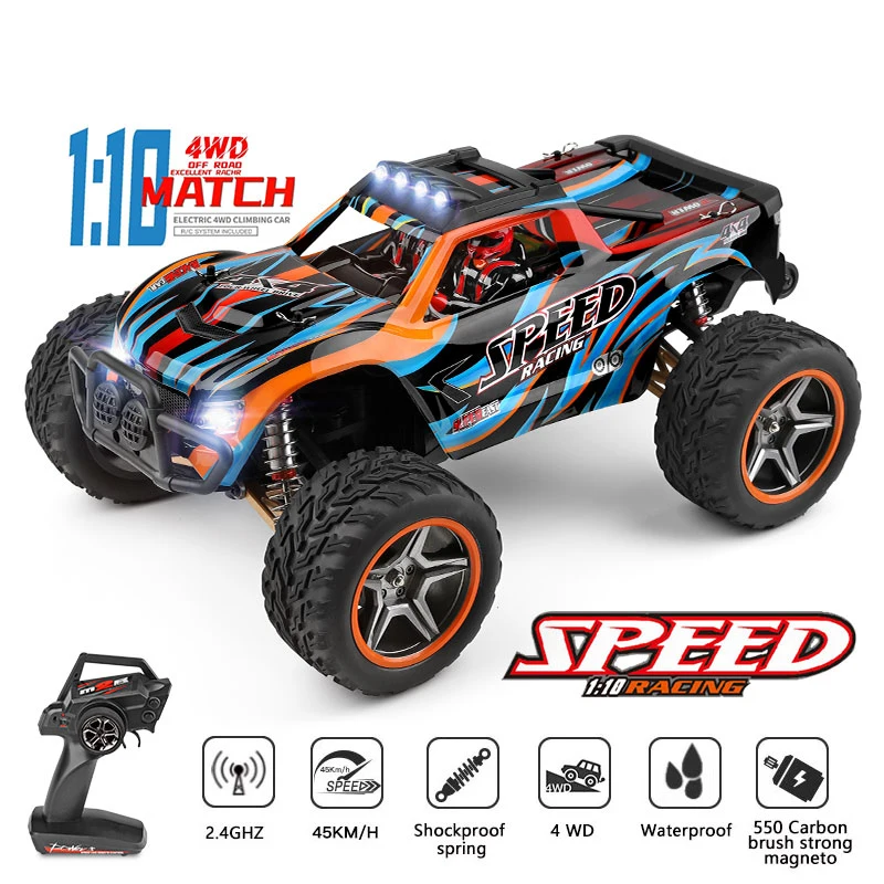 

WLtoys 1:10 Радиоуправляемый автомобиль 2,4G 4WD 45 км/ч высокоскоростной внедорожник имитация света гоночный Дрифт автомобиль игрушки для взрослых подарок