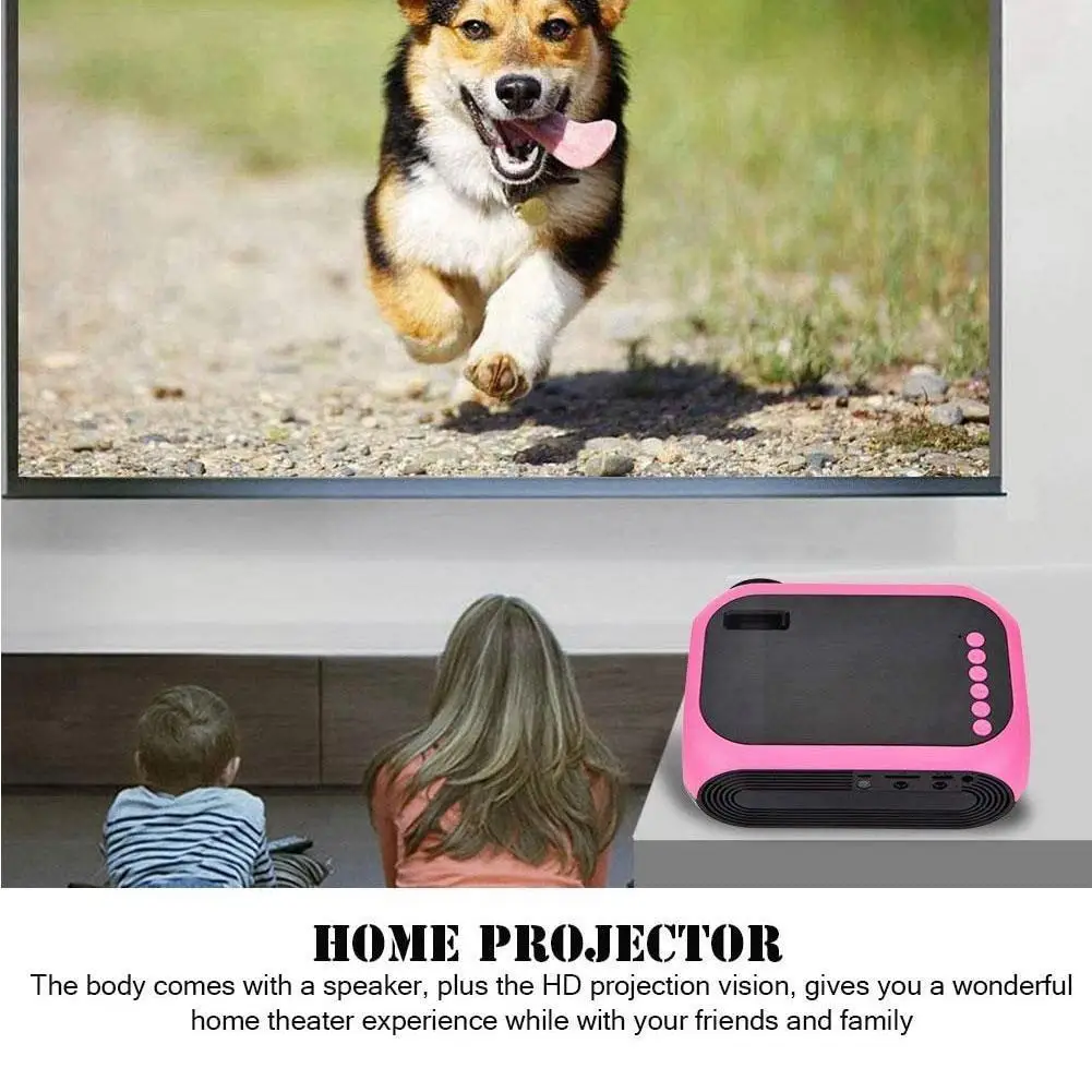 

1080p Led Projector Portable Mini Home Theater Cinema Usb Lightweight Av Video Projector Movie Проектор Мини Q6i6
