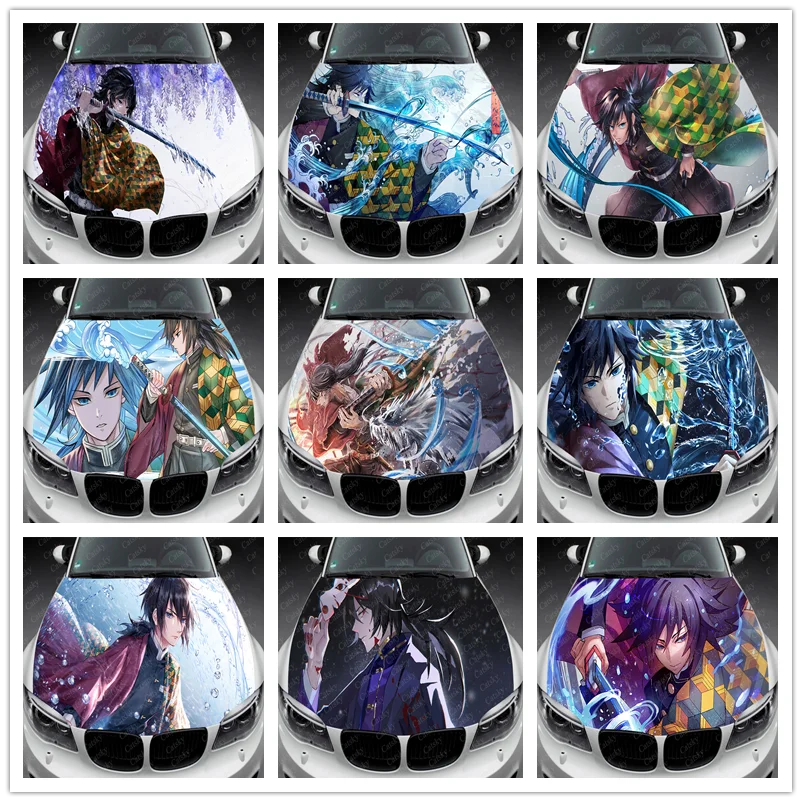 

Tomioka Giyuu аниме рассекающий демонов Автомобильный капот виниловая наклейка s-образная виниловая пленка Обложка двигателя наклейки на автомо...