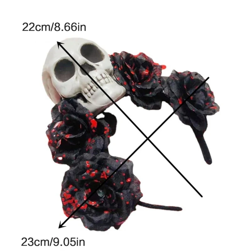 Повязка на голову с черепом ведьмы готический головной убор для невесты Хэллоуин
