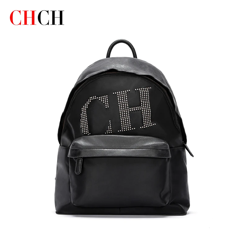 CHCH Large Capacity Women Backpack 100% Genuine Leather Female Travel Bag Schoolbag For Girls Fashion Knapsack Irregular Red