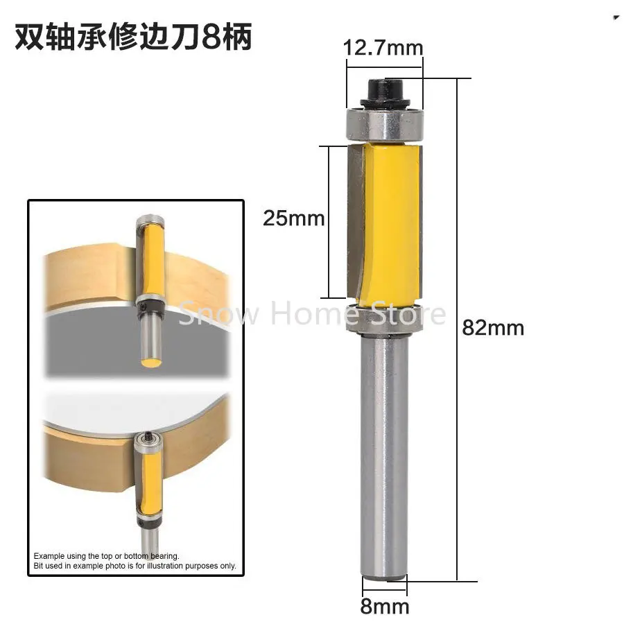 

8 Handle Double Shaft Trimming Cutter 8*1/2*25 Double Edge Straight Cutter Woodworking Cutter Bakmu Milling Trimming Machine Gon