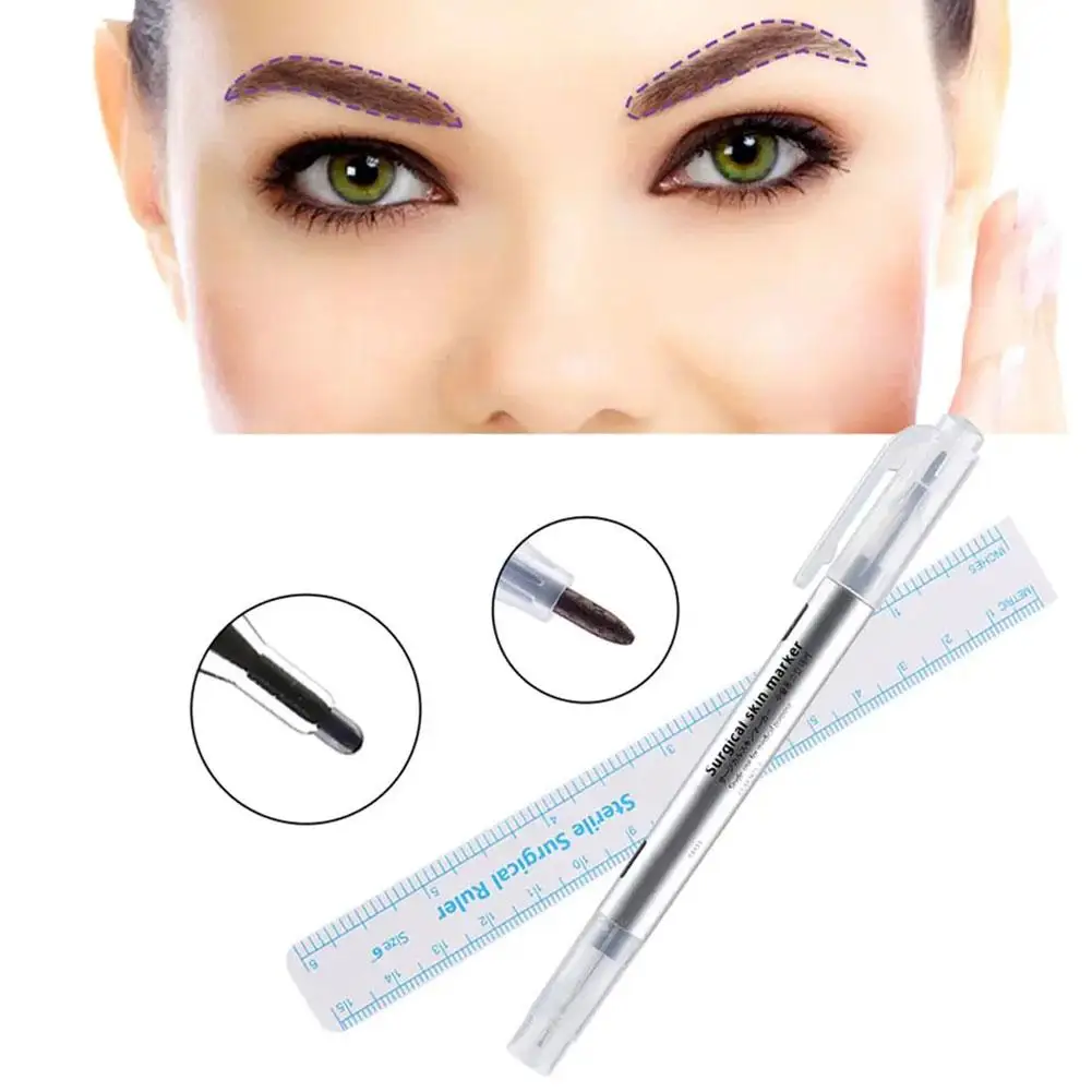 

White Surgical Eyebrow Tattoo Skin Marker Pen Tools Marker Microblading Accessories Permanent Pen Makeup Tattoo Z5M4