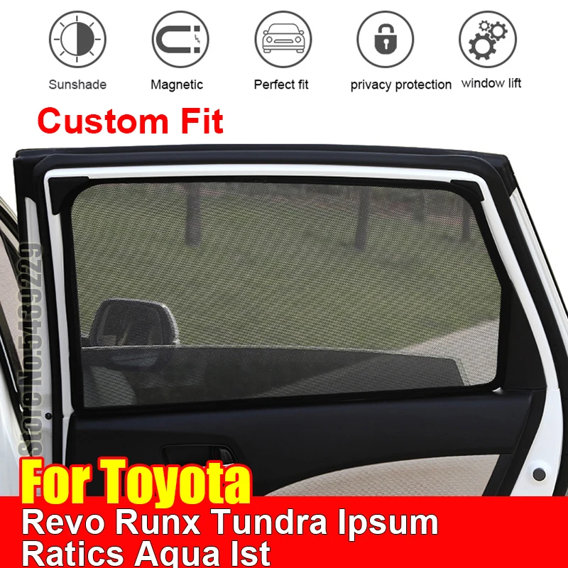 For Toyota Revo Runx Tundra Ipsum Ratics Aqua Ist Sun Visor Accessori Window Cover SunShade Curtain Mesh Shade Blind Custom Fit