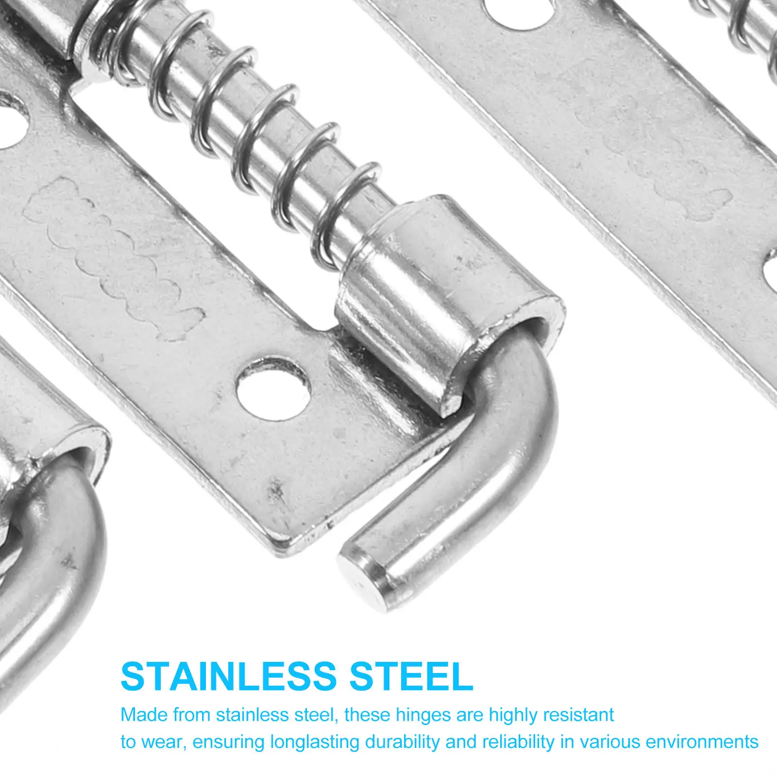 Фото Комплект из 4 шт. подвижных пружинных защелок из нержавеющей стали с плоским штифтом для дверей шкафов и корпусов: надежная фиксация, простое обслуживание №5