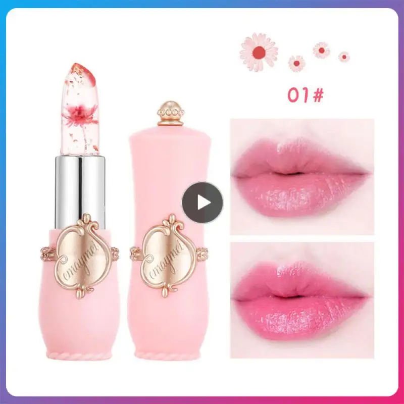 

6 Flowers Transparent Jelly-like Lipstick Long Lasting Moisturizing Lip Care Waterproof Peach Lipgloss Makeup Cosmetics TSLM2