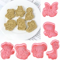 animals cookie cutter mold jungle safari dinosaur diy cake tools biscuit stamp fondant mould sugarcraft accessories for party 7z
