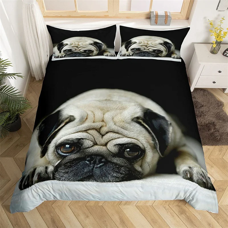 

Bedding Set Twin Full For Kids Girls Kawaii Room Decor Microfiber Comforter Cover Pillowcase Cute Cartoon Animal Duvet Cover Dog