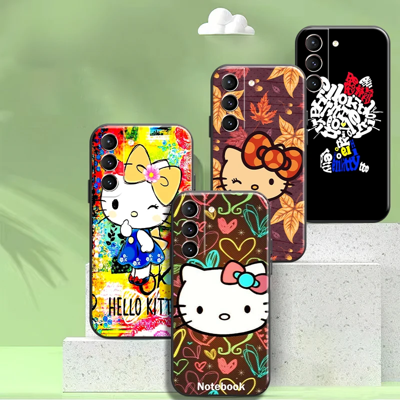 

Pretty Cartoon Hello Kitty Phone Case For Samsung Galaxy S22 Ultra S21 S20 Plus FE 5G S9 S10 Lite S10E Plus 5G Carcasa