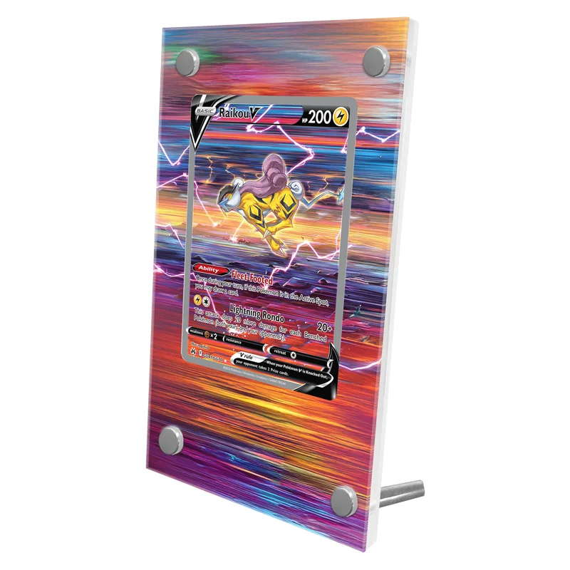 Фото Карты с покемонами, кирпич PTCG Lapras Keldeo Electivire Dialga Entei Raikou, аниме-игра, подарок, акриловый защитный чехол, игрушка «сделай сам» №3
