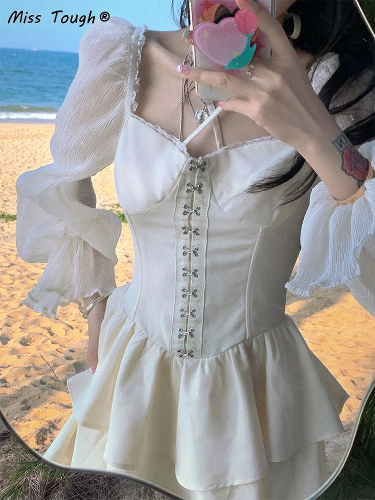 Летние пляжные Сексуальные вечерние мини-платья женское шифоновое милое платье