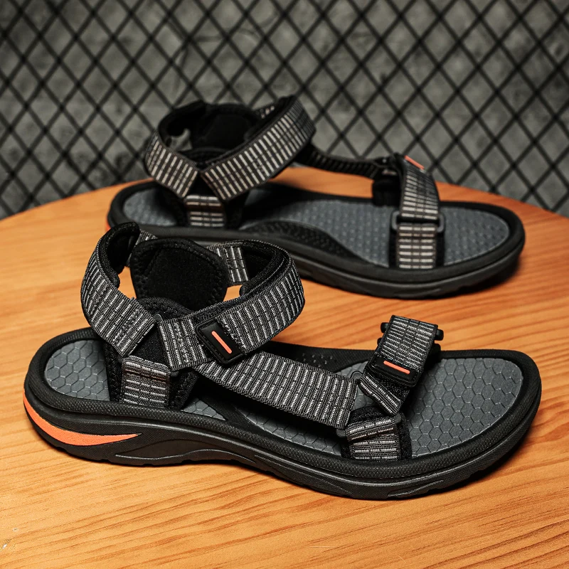 

Сандалии-гладиаторы мужские плетеные, босоножки на плоской подошве, Нескользящие, Повседневная летняя обувь