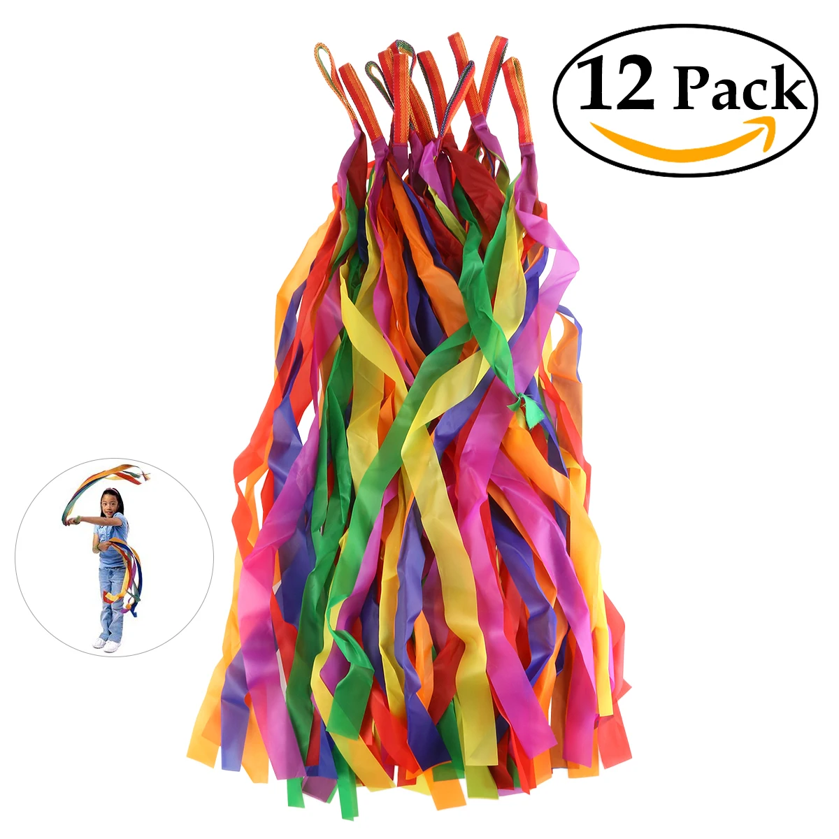 

Rainbow Dance Ribbons Streamers Decoration Sticks Dancer Wand Art Gymnastics Ballet Streamer Twirling Rod Rainbow Stick Training