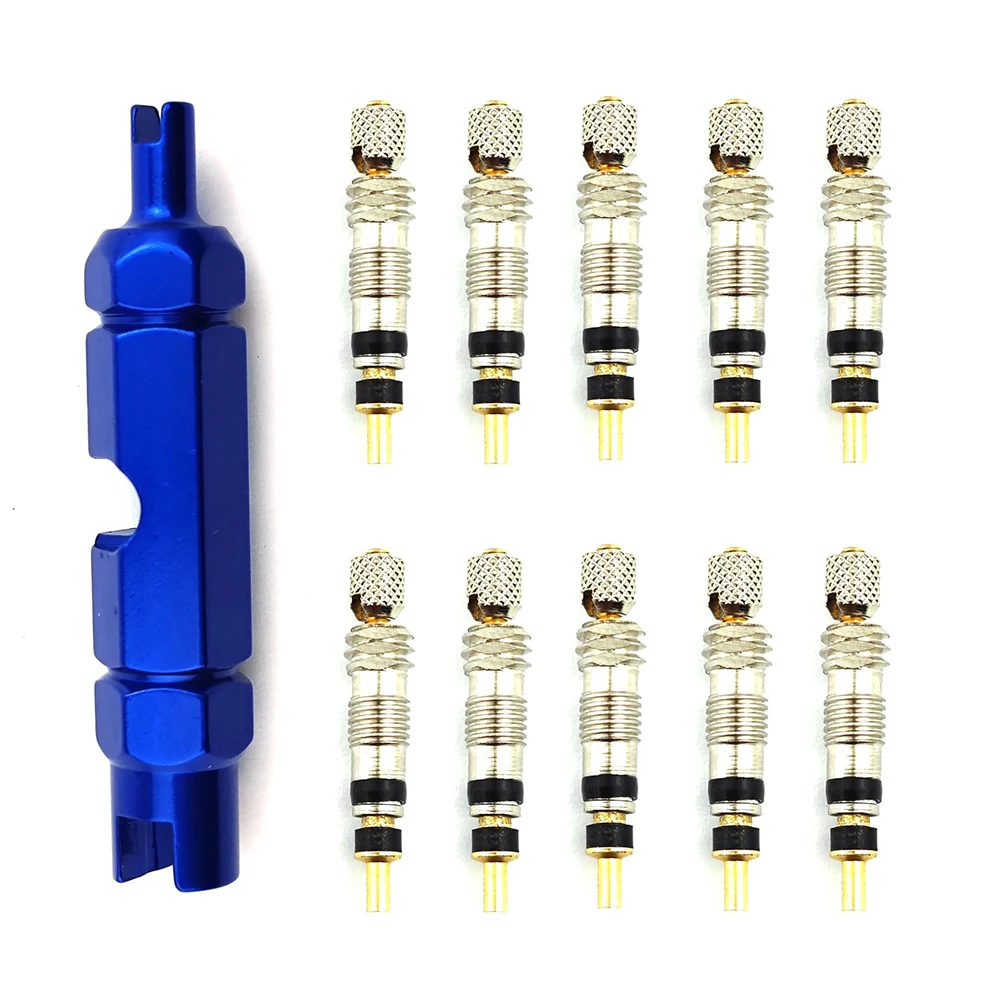 

11pcs Presta French Valve Core Bike Tire Tyre Silver Detachable French Air Pump Bicycle Parts Mountain Bike Accessories