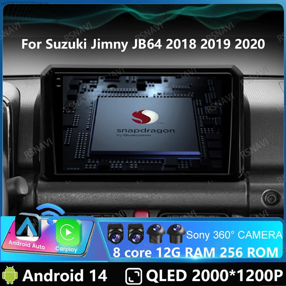 Автомобильный радиоприемник Andoird 14 для Suzuki Jimny JB64 2018 2019 2020 DVD стерео 4G LTE авторадио
