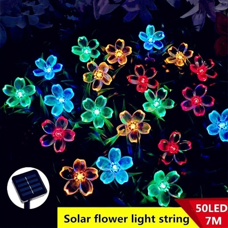 

Solar String Lights LED Crystal Cherry Blossom Flower Fairy Lights Wedding Festival Christmas Outdoor Garden Party Decoration