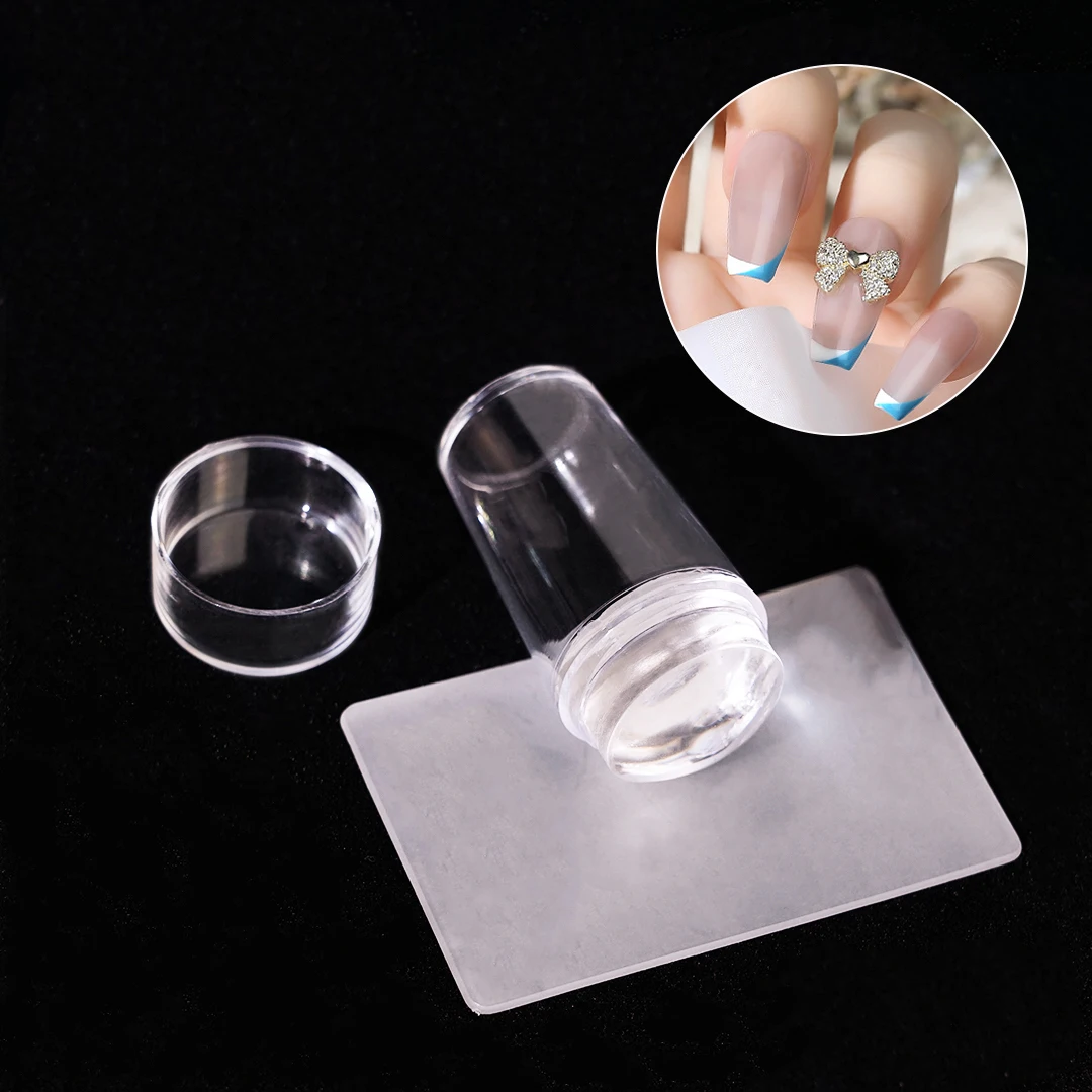 

Silicone Transparent Nail Art Stamping Kit For Manicure Plate Stamp Stencil Template Seal Print Stamper Scraper Tools