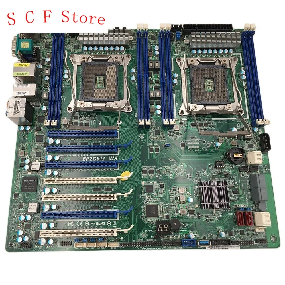 

For EP2C612 WS For ASROCK Server Workstation Motherboard Dual Socket LGA 2011 R3 Support E5-2600 V3/V4 Series DDR4