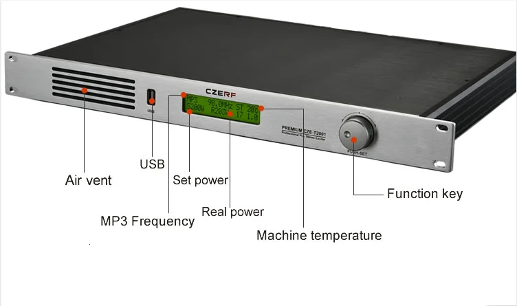 Фото Мини-усилитель CZE-T2001, профессиональный вещательный USB FM-стерео PLL-передатчик с выходной мощностью 150 Вт и 200 Вт. №5