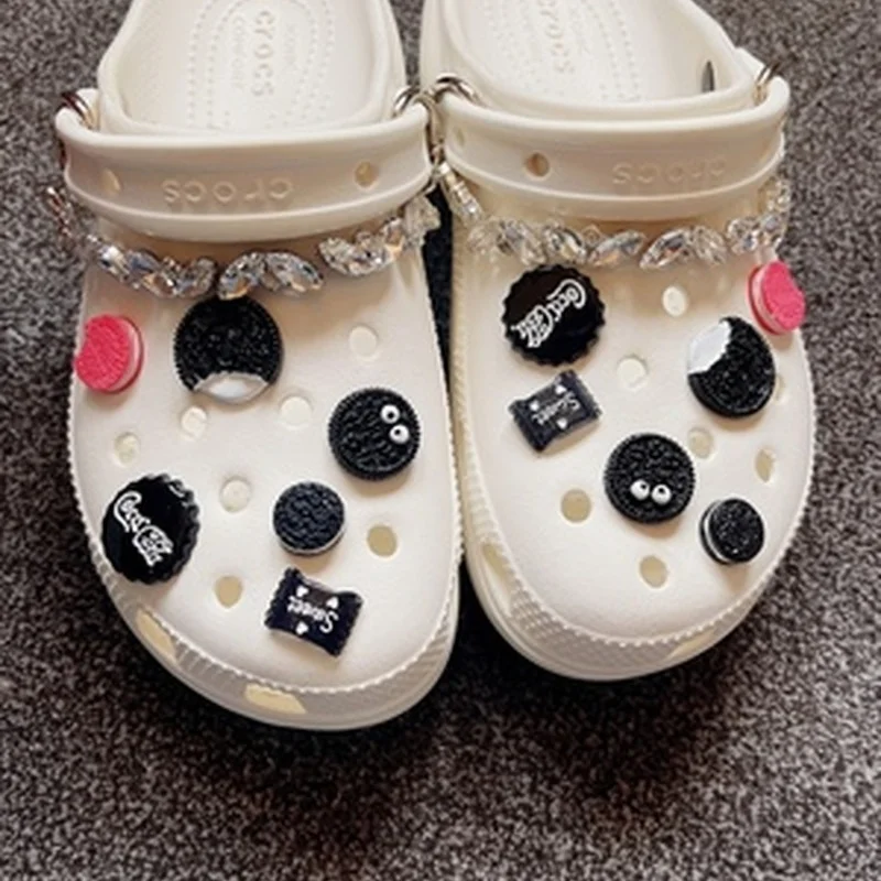 

Luxury Rhinestone Chain DIY Croc Accessories Cute Cookie Candy Shoes Charms for Croc Lovely Bundle Clogs Shoe Buckle Fashion New