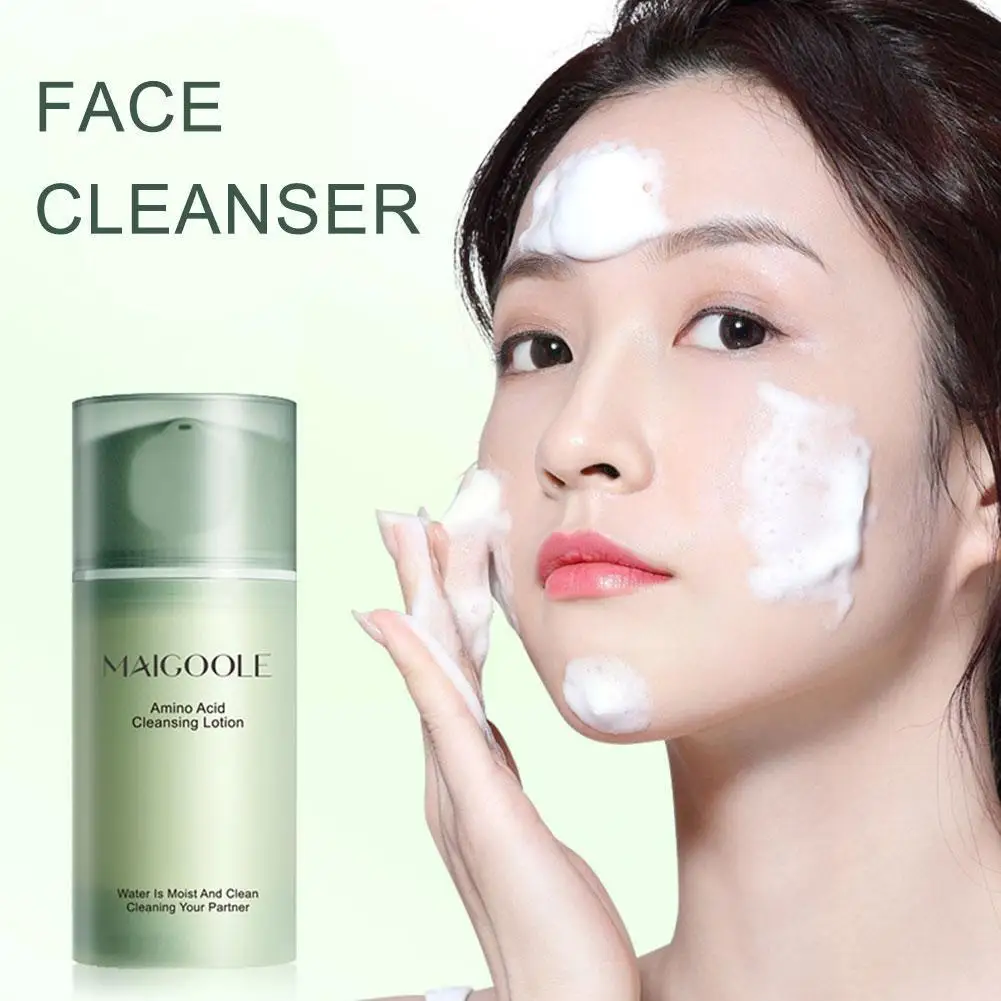 

100ml Amino Acid Facial Cleanser Face Wash Cleansing Oil Makeup Mousse Pores Foam Creamy Skin Shrink Control Care Remover F5X9