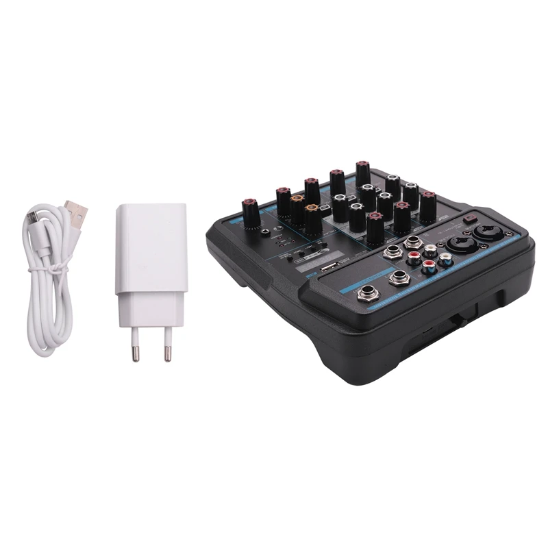 

Звуковой миксер, 4-канальный USB-миксер, звуковой интерфейс DJ-контроллера с USB, звуковая карта для записи на ПК