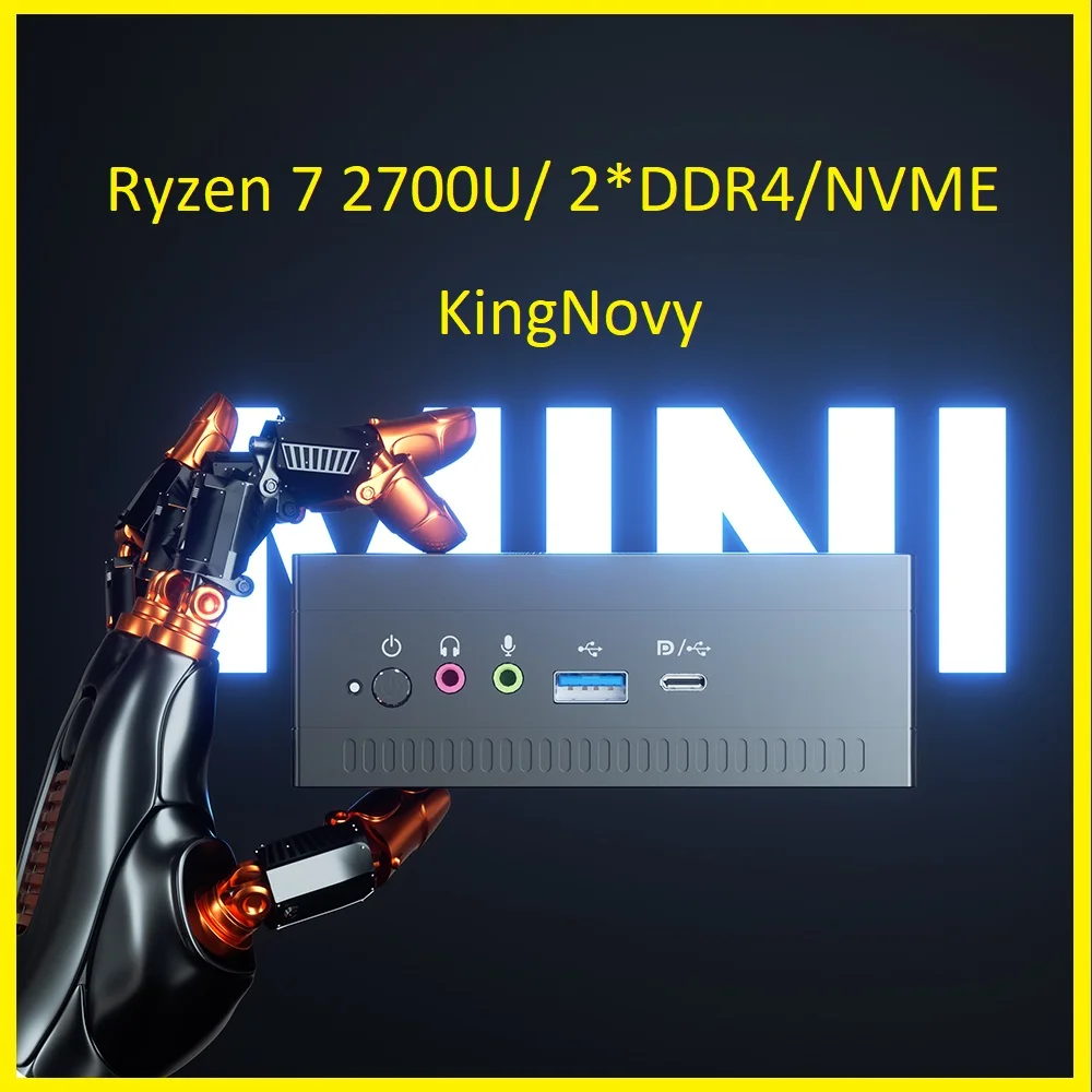 

New AMD Ryzen 7 2700U Windows 10 Mini PC Quad Core Vega 10 Graphic 2*DDR4 M.2 NVME Desktop Gaming Computer 4K HDMI2.0 DP AC WiFi