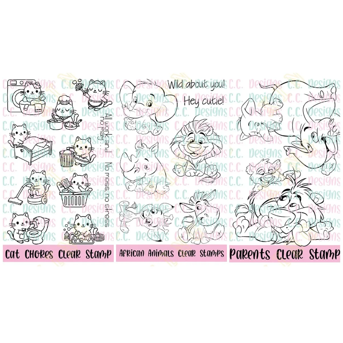 

New Animals Cat Chores Metal Cutting Dies Clear Stamps Scrapbook Diary Secoration Embossing Template DIY Greeting Card Handmade