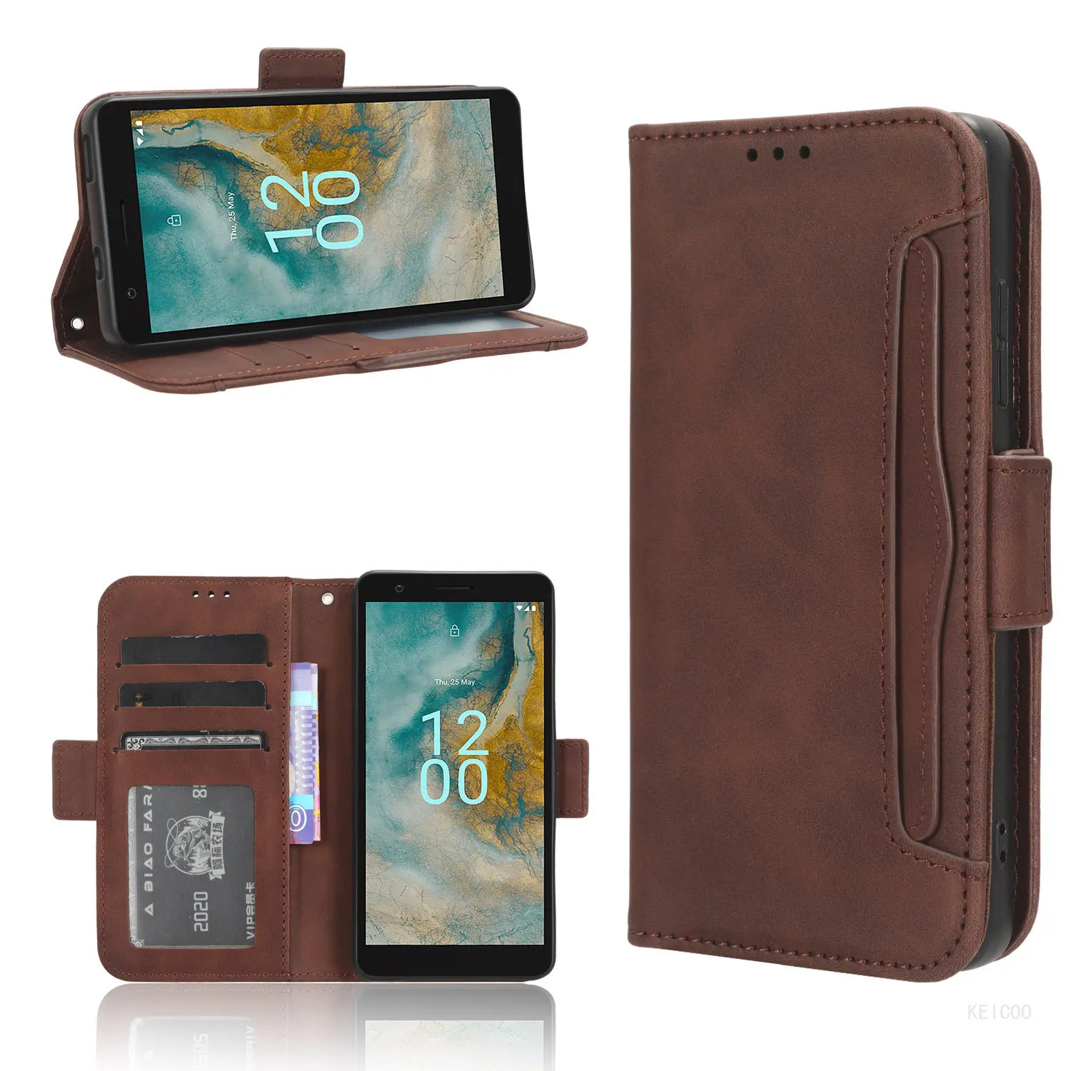 

Business Card Slot Wallet For Nokia C02 C22 C32 C12 G22 Flip Cover Leather Case Anti-fall Protective Shell Phone Holder Coque