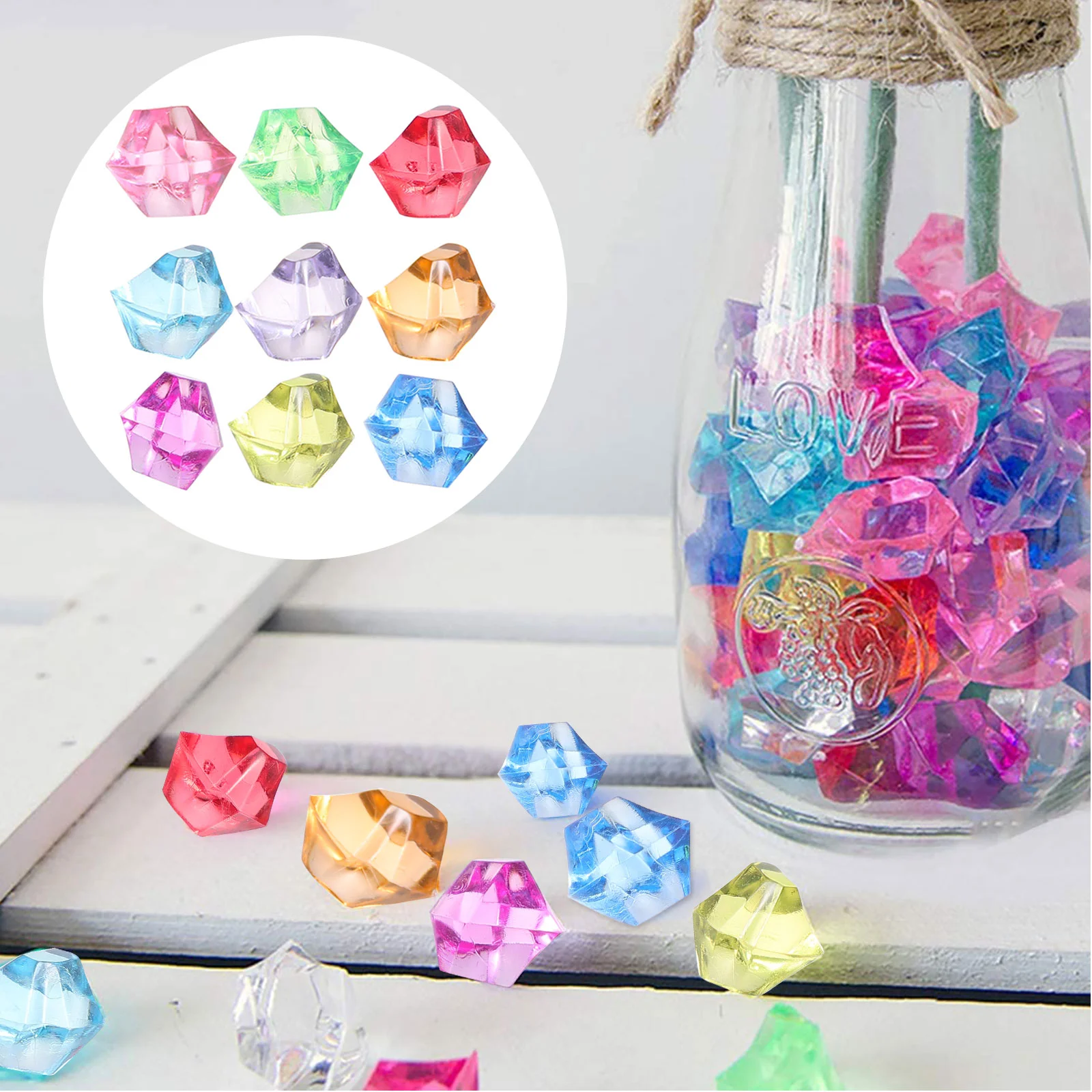 Кристалл акрил сломанный ребенок красочный игровой камень пластиковый аквариум