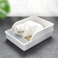 cat litter box oversized semi enclosed cat toilet anti splash with mortar shovel sandbox cat supplies apply for all kind of pets