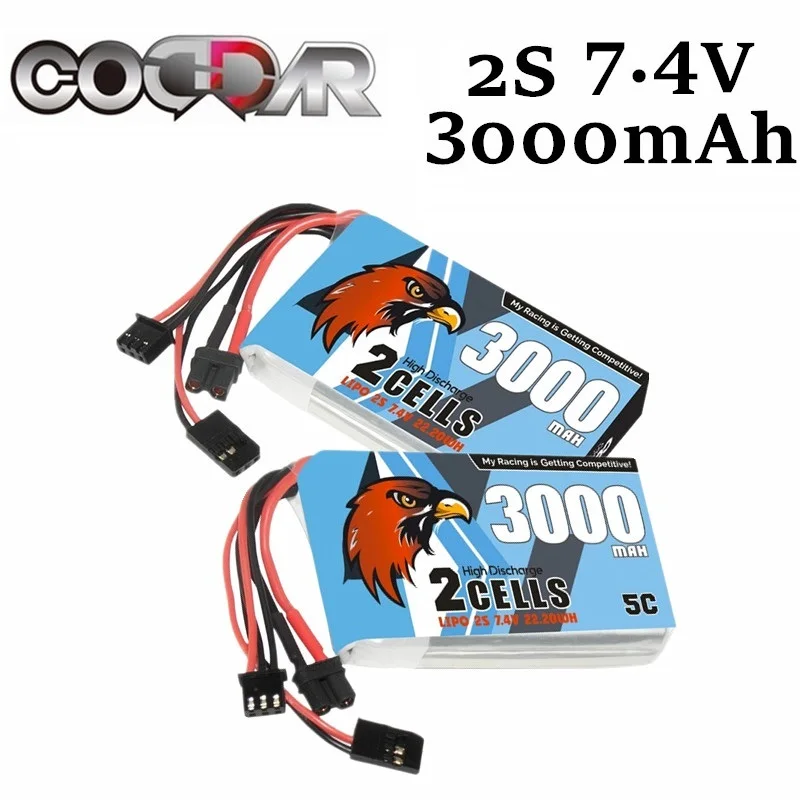 2/3 шт CODDAR 2S 7,4 V 3000mAh LiPo батарея для Fuataba XT30 Radiomaster T16IZ приемник передатчика Сервосистема 2S батарея