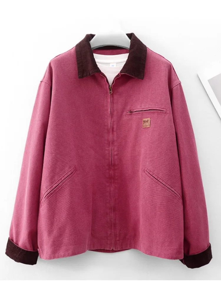 Прилавок хлопковые рубашки с лацканами контрастного цвета в стиле ретро верхняя