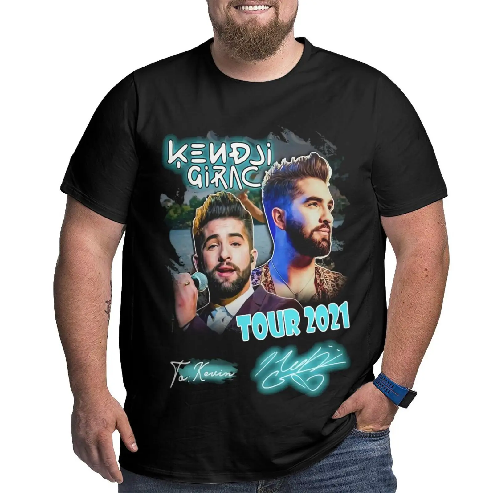 

Kendji Girac Tour Signature Oversized T-Shirt Men Clothing T-Shirts For Women Anime Clothing Harajuku Oversize Women's T-Shirt