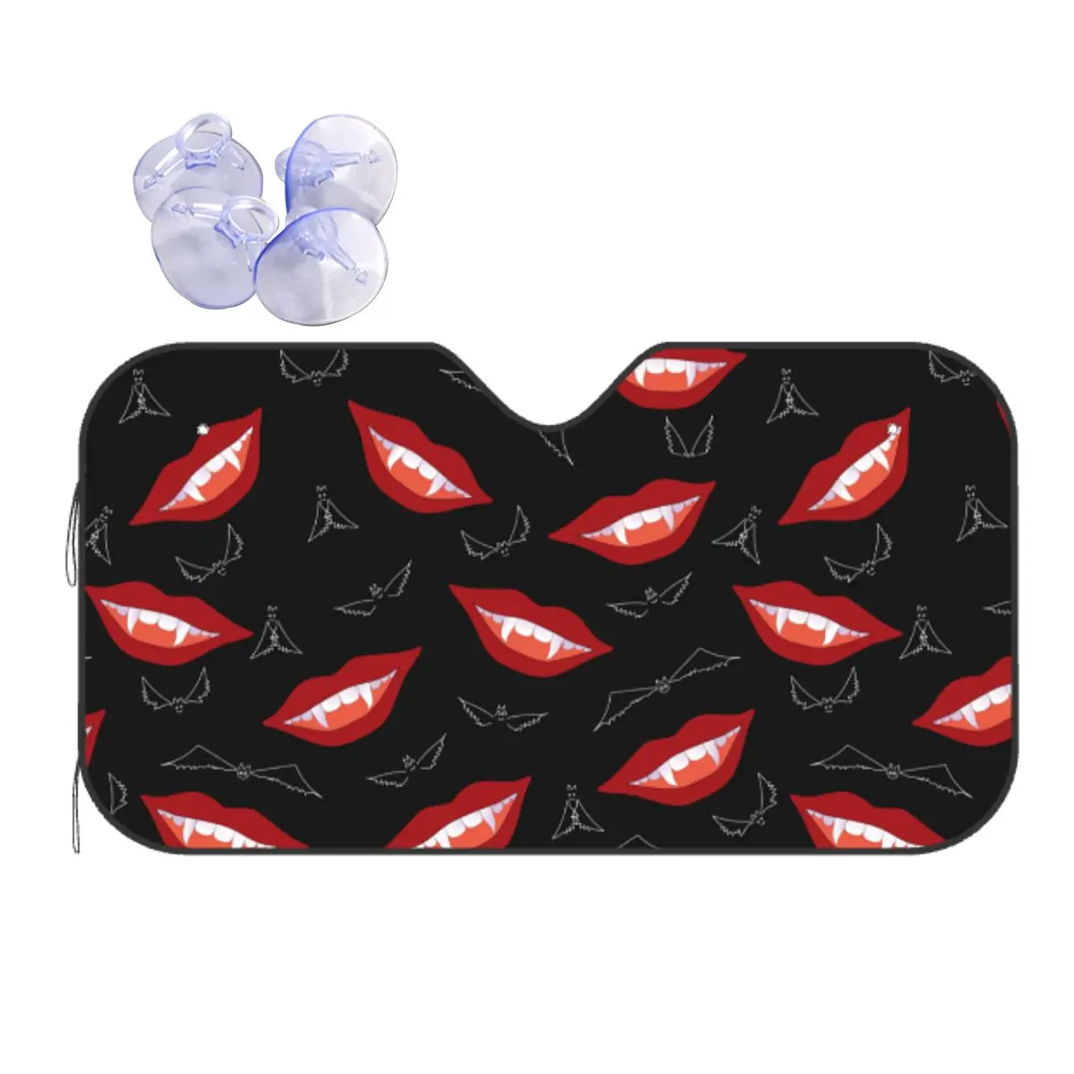 

Red Lips Lipstick Windshield Sunshade Universal Car Front Windshield 70x130cm Car Windscreen Cover Ice Shield Dust Protection