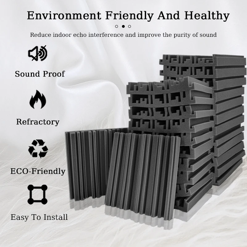 Широкополосная акустическая пена TOUO 12 шт. студийная обработка звукоизоляционная